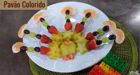 Receita: Pavão de Frutas Colorido