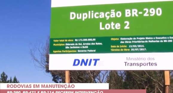 BR-290, BR-471 e BR-116 recebem manutenção