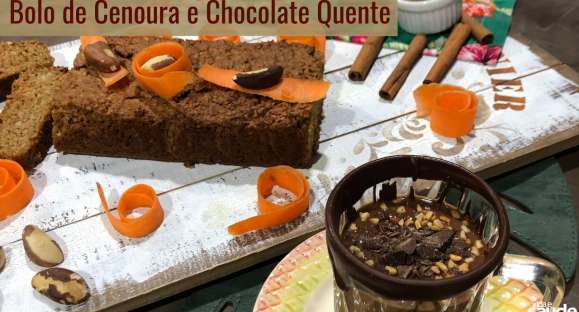 Receita: Bolo de Cenoura Saudável e Chocolate Quente