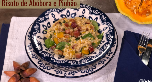 Receita: Risoto de Abóbora e Pinhão