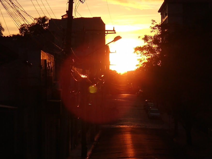 Foto mostra o amanhecer em Cachoeira do Sul.