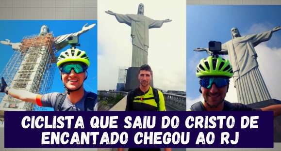 Ciclista gaúcho chega ao Cristo Redentor após pedalar 1.500 quilômetros