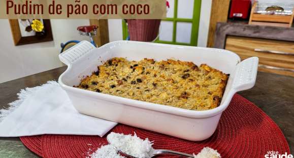 Receita: Pudim de pão com coco